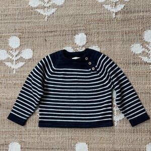 Mabo Kids Navy Stripe Wool Sweater